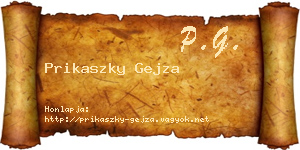 Prikaszky Gejza névjegykártya